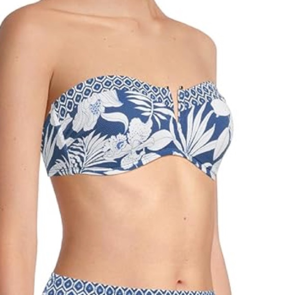 Tommy Bahama island Cays Blooms Bandeau Bikini Top - Small - New